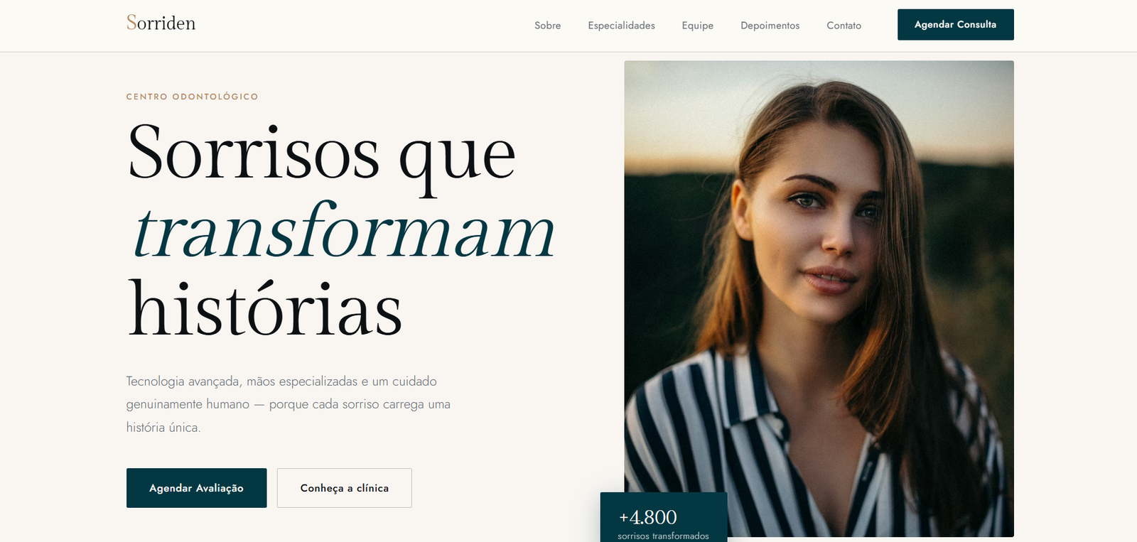 Site modelo de clínica odontológica