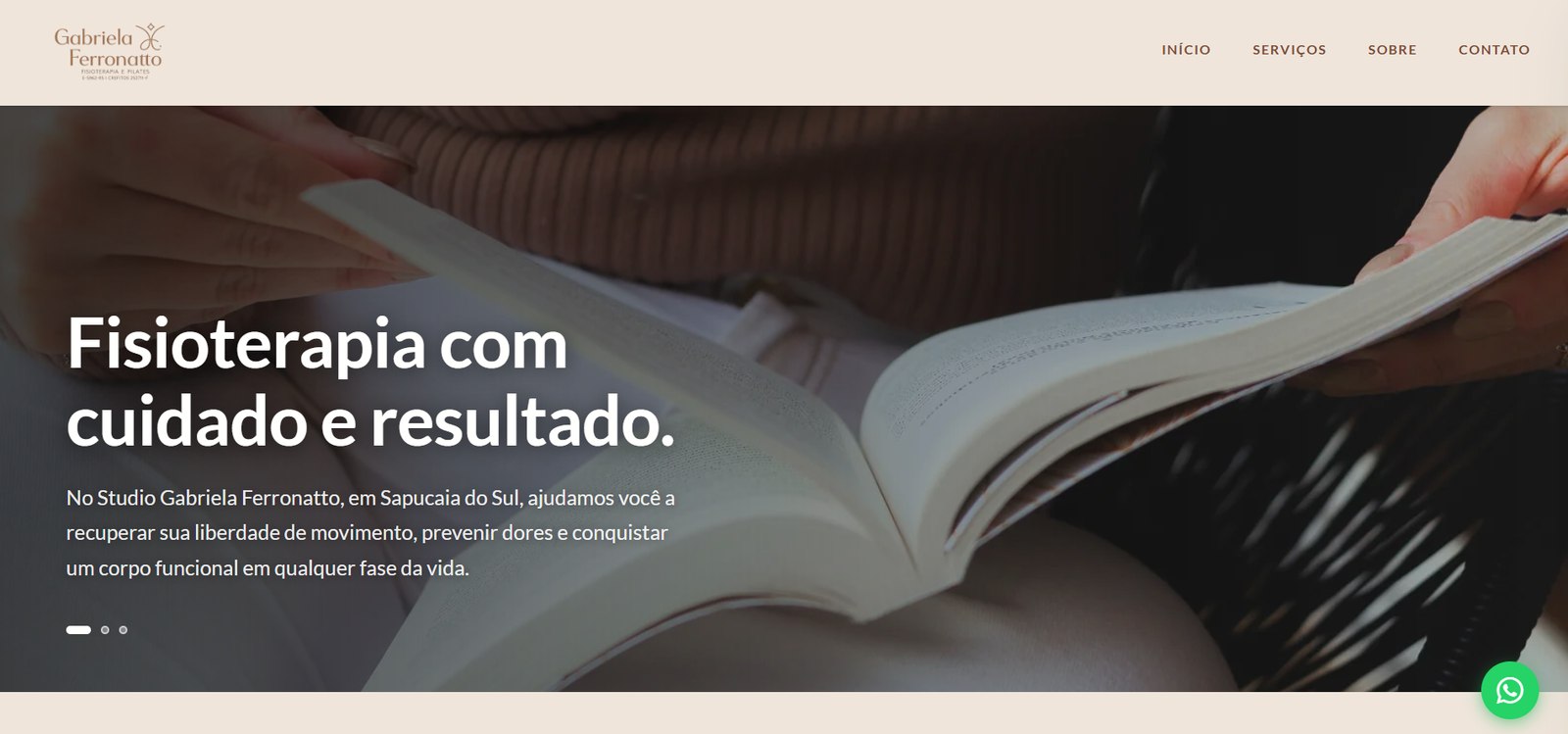 Site da Clínica Gabriela Ferronatto Studio